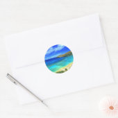 Hanauma Bay Beach Aloha! Ronde Sticker (Envelop)