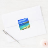 Hanauma Bay Beach Aloha! Vierkante Sticker (Envelop)