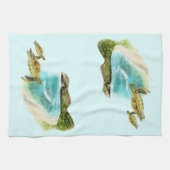 Hanauma Bay Groene zee schildpad Theedoek (Horizontaal)