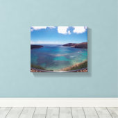 Hanauma Bay Hawaii Canvas Afdruk (Insitu (Houten vloer))