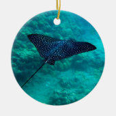 Hanauma Bay Hawaii gepotte Eagle Ray Keramisch Ornament (Voorkant)