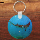 Hanauma Bay Hawaii gepotte Eagle Ray Sleutelhanger (Achterkant)
