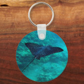 Hanauma Bay Hawaii gepotte Eagle Ray Sleutelhanger (Voorkant)