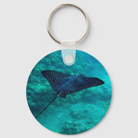 Hanauma Bay Hawaii gepotte Eagle Ray Sleutelhanger (Voorkant)