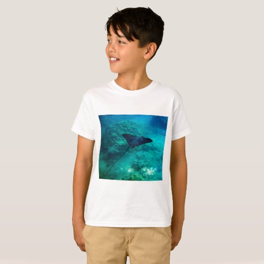 Hanauma Bay Hawaii gepotte Eagle Ray T-shirt (Voorkant volledig)