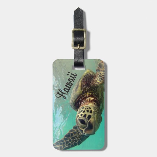 Hanauma Bay - Hawaii Green Zee Turtles Bagagelabel (Voorkant verticaal)
