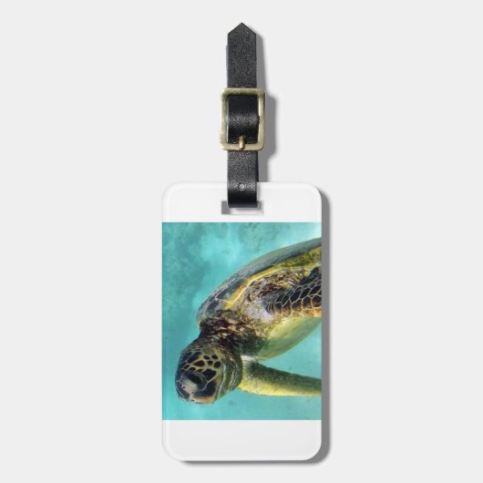 Hanauma Bay - Hawaii Green Zee Turtles Bagagelabel (Voorkant verticaal)