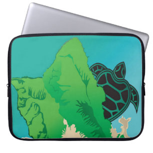 Hanauma Bay Hawaii Groene Zee Schildpad Laptop Sleeve