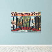Hanauma Bay, Hawaii - Grote letterscènes Canvas Afdruk (Insitu (Houten vloer))