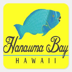 Hanauma Bay Hawaii Parrot Fish Vierkante Sticker