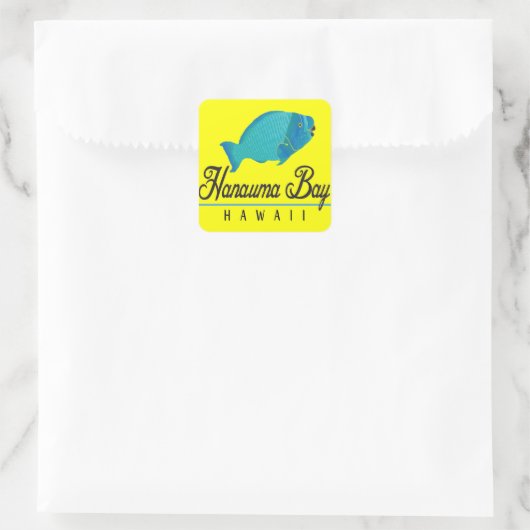 Hanauma Bay Hawaii Parrot Fish Vierkante Sticker (Tas)