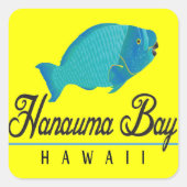 Hanauma Bay Hawaii Parrot Fish Vierkante Sticker (Voorkant)