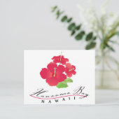 Hanauma Bay Hawaii - Red Hibiscus Flower Briefkaart (Staand voorkant)