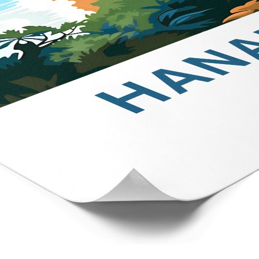 Hanauma Bay Hawaii Reisprint Poster (Hoek)