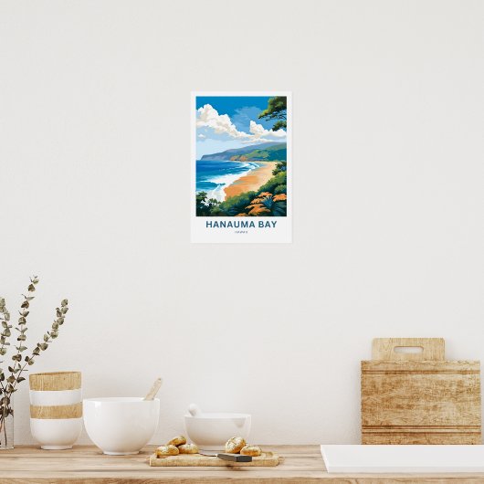 Hanauma Bay Hawaii Reisprint Poster (Keuken)