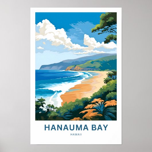Hanauma Bay Hawaii Reisprint Poster (Voorkant)
