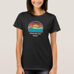 Hanauma Bay Hawaii Retro Minimalist Ocean Wave Sun T-shirt