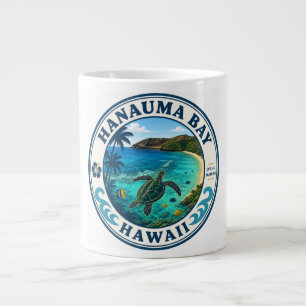 Hanauma Bay Hawaii Retro Reislogo Grote Koffiekop