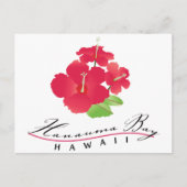 Hanauma Bay Hawaii - Rode Hibiscus Bloem Briefkaart (Voorkant)