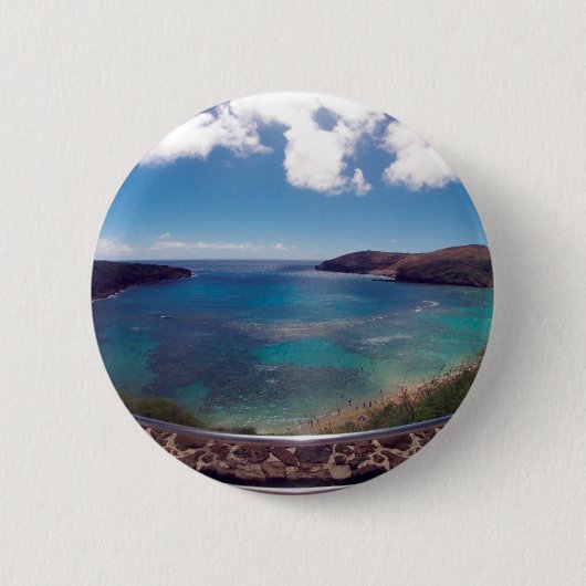 HANAUMA BAY HAWAII RONDE BUTTON 5,7 CM (Voorkant)