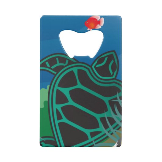 Hanauma Bay Hawaii Turtle Creditkaart Flessenopener (Voorkant)