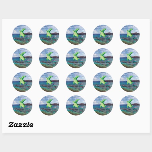 Hanauma Bay Hawaii Turtle Ronde Sticker (Vel)