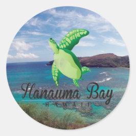 Hanauma Bay Hawaii Turtle Ronde Sticker