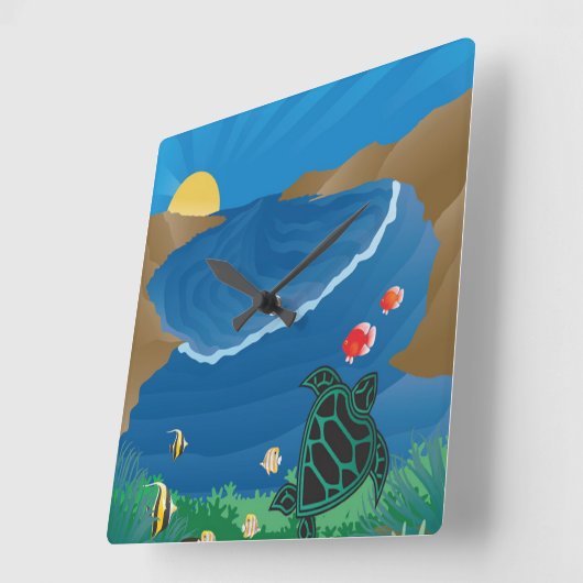 Hanauma Bay Hawaii Vierkante Klok (Hoek)