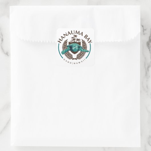 Hanauma Bay Hawaii Vierkante Sticker (Tas)
