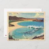 Hanauma Bay Hawaii Vintage Reizen Briefkaart (Voorkant / Achterkant)