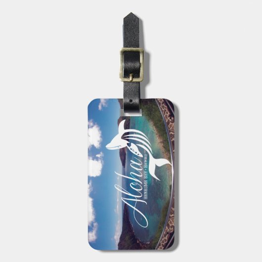 Hanauma Bay Hawaii Whale Bagagelabel (Voorkant verticaal)