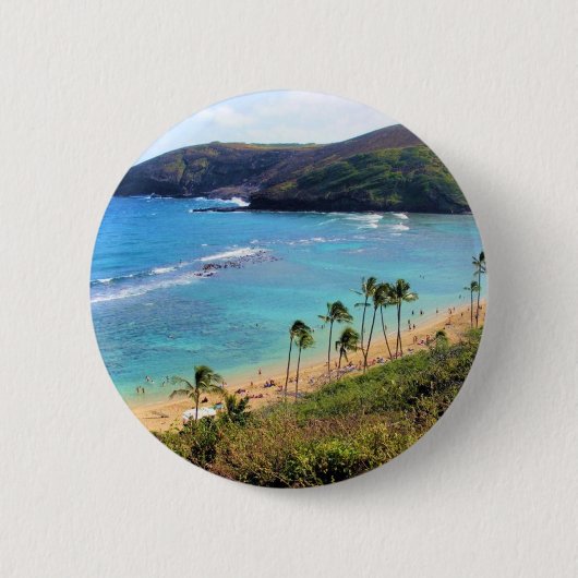Hanauma Bay, Honolulu, Oahu, Uitzicht Hawaii Ronde Button 5,7 Cm (Voorkant)