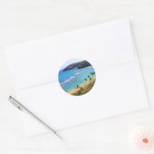 Hanauma Bay, Honolulu, Oahu, Uitzicht Hawaii Ronde Sticker (Envelop)