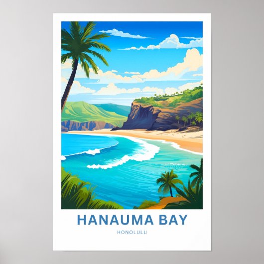 Hanauma Bay Honolulu Reisprint Poster (Voorkant)