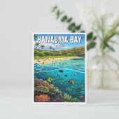 Hanauma Bay Oahu Hawaii Reizen Briefkaart (Staand voorkant)