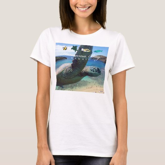 Hanauma Bay Oahu Hawaii Turtle T-shirt (Voorkant)