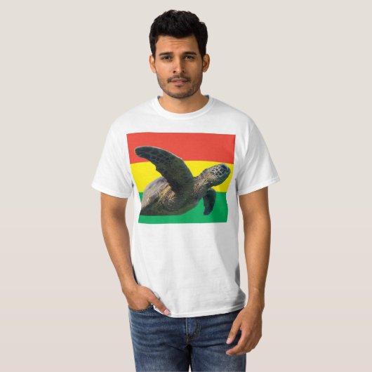 Hanauma Bay Oahu Reggae Hawaii Turtle T-shirt (Voorkant volledig)