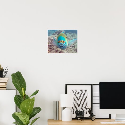Hanauma Bay Parrot Fish Poster (Thuiskantoor)