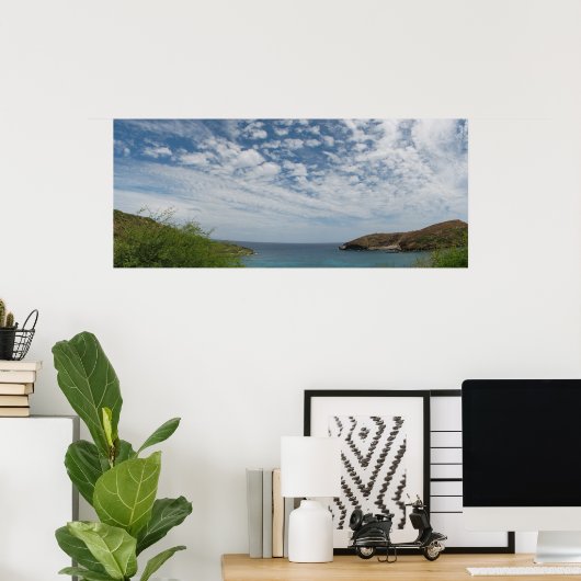 Hanauma Cove Panorama Poster (Thuiskantoor)