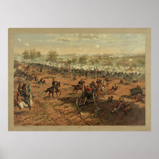 Hancock bij Gettysburg, Thure de Thulstrup Poster (Voorkant)