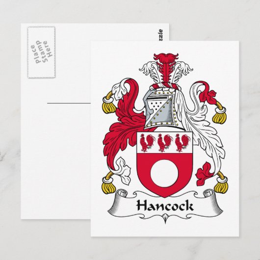 Hancock Family Crest Briefkaart (Voorkant / Achterkant)