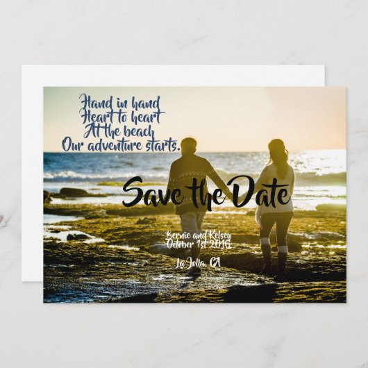 Hand aan Hand Save The Date (Voorkant / Achterkant)