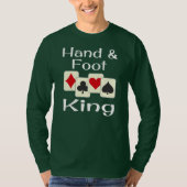 Hand and and Foot King Kaart Game Champion T-shirt (Voorkant)