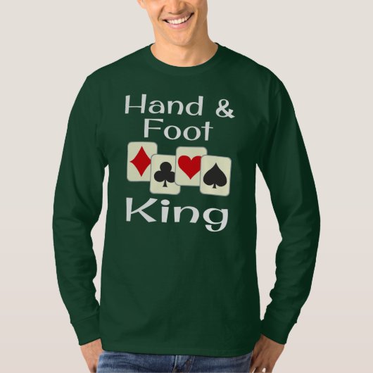 Hand and and Foot King Kaart Game Champion T-shirt (Voorkant)
