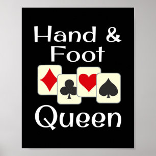 Hand and and Foot Queen Kaart Game Champion Poster