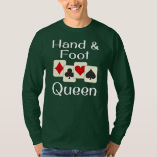 Hand and and Foot Queen Kaart Game Champion T-shirt