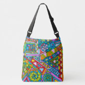 Hand And Digitally Painted Pattern Art 53 Crossbody Tas (Voorkant)