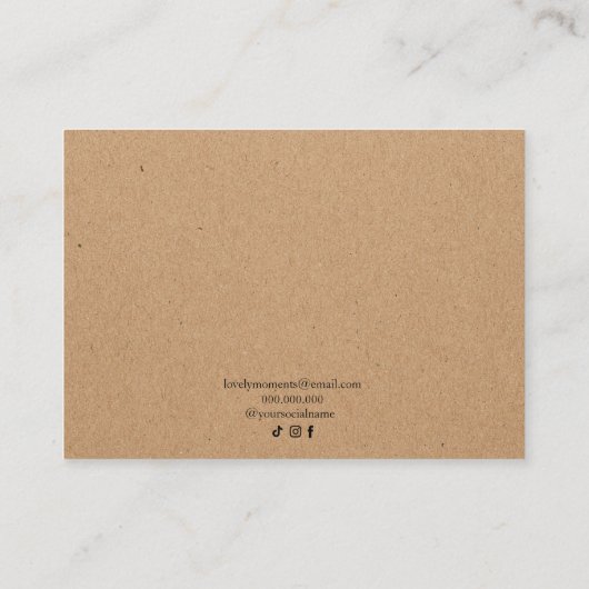 Hand Armband Display Kaart rustiek Kraft Papier Visitekaartje (Achterkant)
