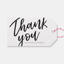 Hand beletterd Dank u labels | Favoriete labels