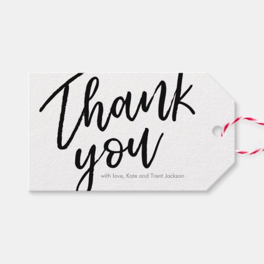 Hand beletterd Dank u labels | Favoriete labels Cadeaulabel (Voorkant (Horizontaal))